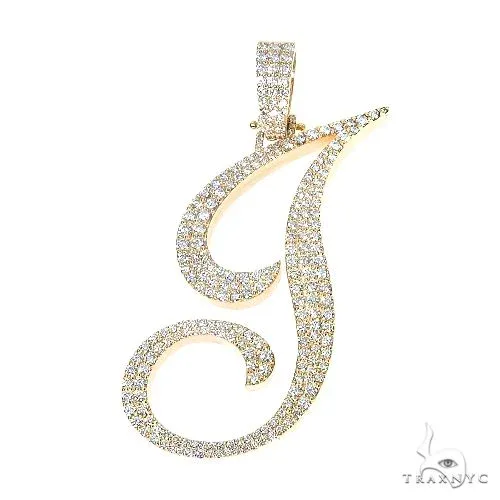 RINA - For Him CUSTOM Custom Made Initial 'J' Diamond Pendant 67345 in Rose Gold – Pendant