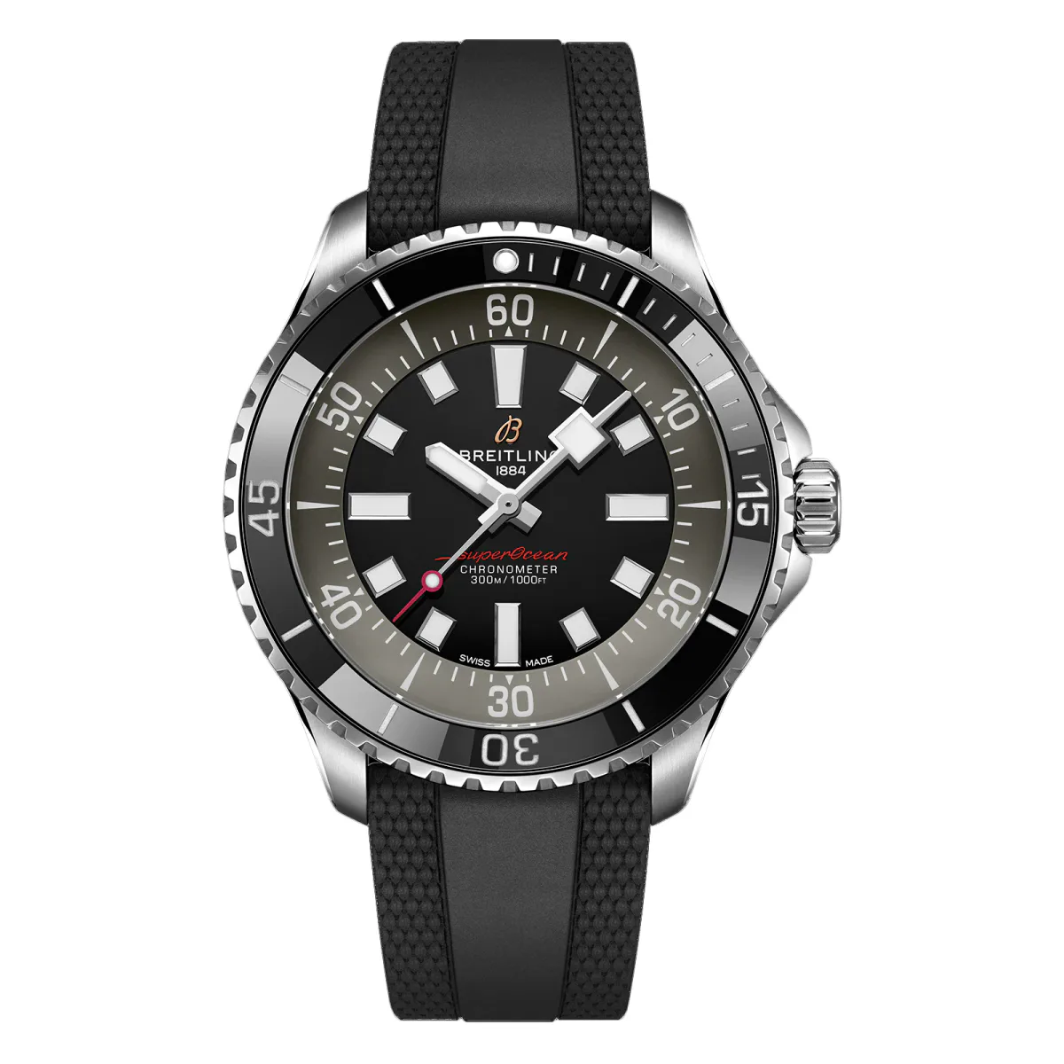 Breitling Superocean Automatic 44mm UK Edition Mens Watch Black Rubber