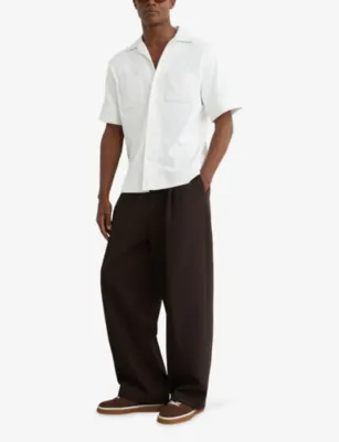 REISS Odessa Ribbed Cuban-Collar Stretch-Woven Shirt detail 2
