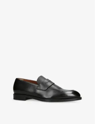 ERMENEGILDO ZEGNA L'Asola Leather Penny Loafers - EUR 42.5 / 8.5 UK MEN in BLACK, additional product view 3