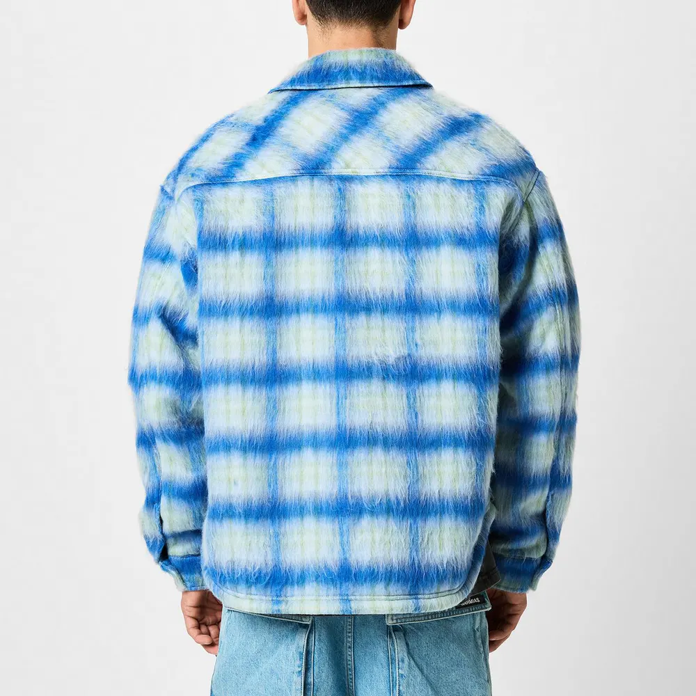 Represent Men's Rep Textured Cheque Pattern Long Sleeve Oversized Fit Overshirt detail 3