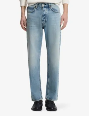 HUGO Faded Tapered-Leg Stretch-Denim Jeans - 35/32 detail 3