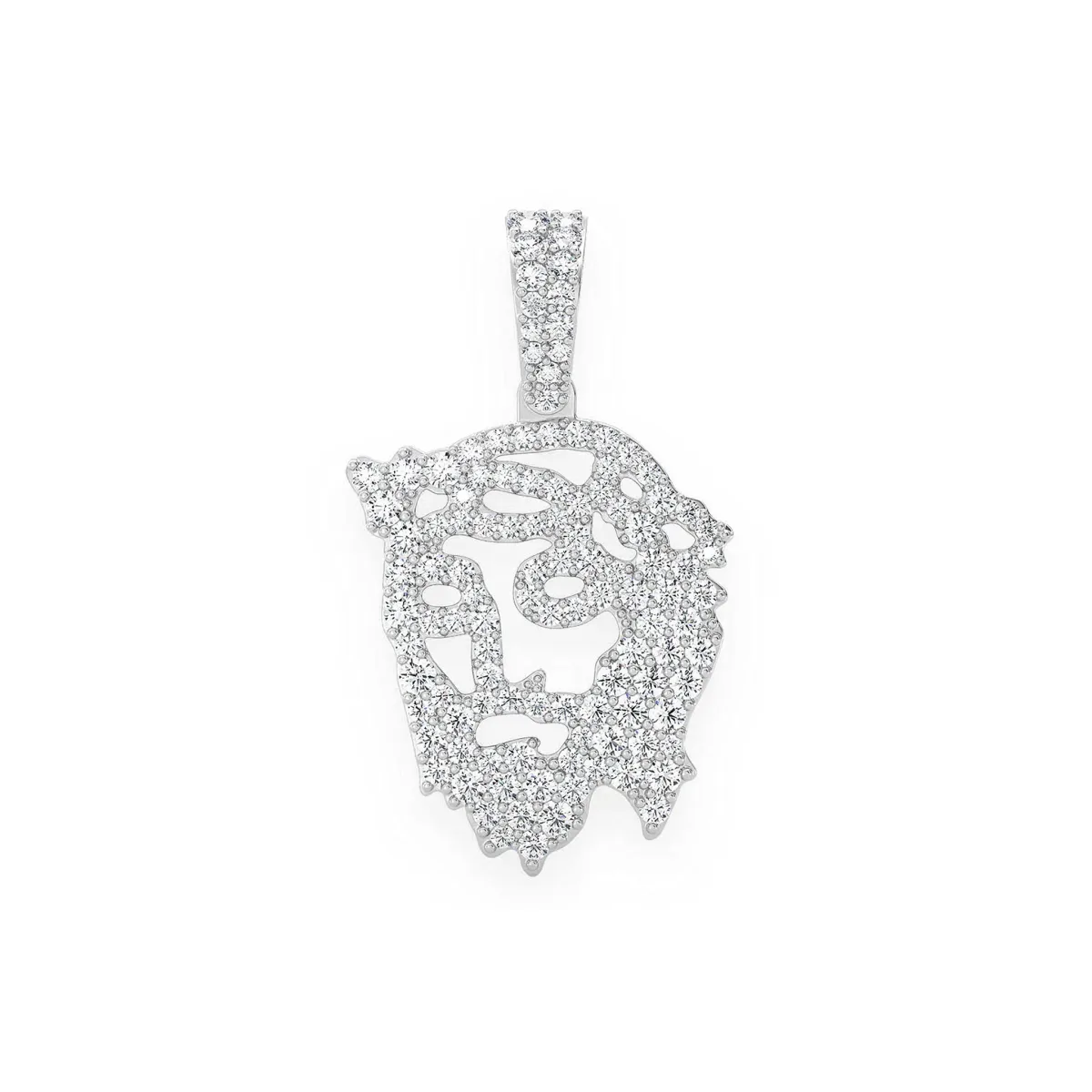 For Him Jesus Silhouette Diamond Pendant in 0.65ctw / White Gold / Natural Diamond – Pendant