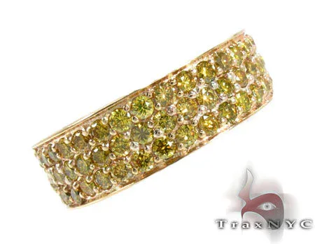 RINA - For Him FACTORY 3 Row Canary Color Diamond Ring 2 28462 in Rose Gold / 6 – Ring