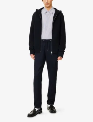 DUNHILL Relaxed-Fit Patch-Pocket Cotton-And-Cashmere Knit Hoodie detail 2