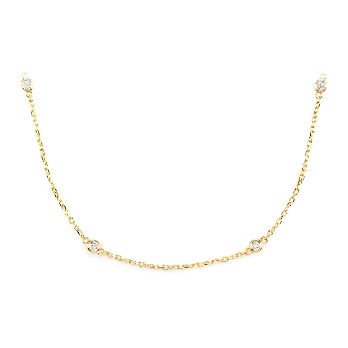 For Him Ten Bezel Diamond Station Necklace
