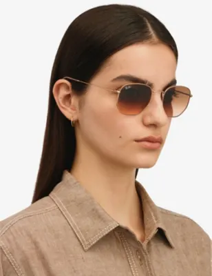 RAY-BAN RB3548N metal hexagonal sunglasses detail 2