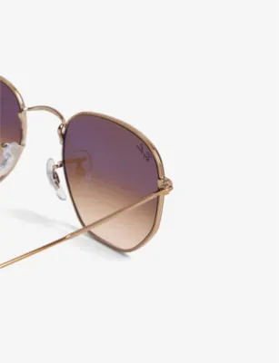 RAY-BAN RB3548N metal hexagonal sunglasses detail 3