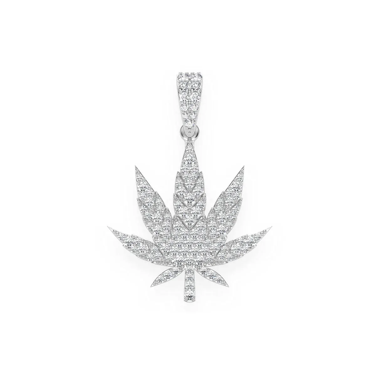 For Him Cannabis Leaf Diamond Pendant in 1.60ctw / Rose Gold – Pendant