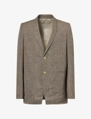 RICK OWENS Concordian Peak-Lapel Wool Blazer
