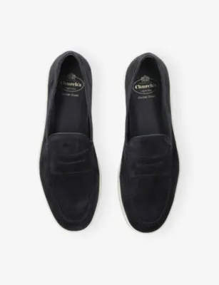 CHURCH'S Peebles Suede Loafers - EUR 39 / 5 UK MEN in Navy, additional product view 2
