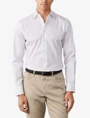HACKETT Cutaway-Collar Tailored-Fit Cotton Shirt detail 3