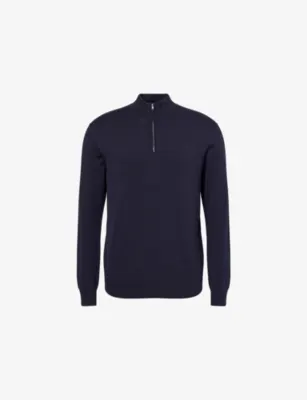 ARNE Funnel-Neck Long-Sleeve Knitted Cardigan