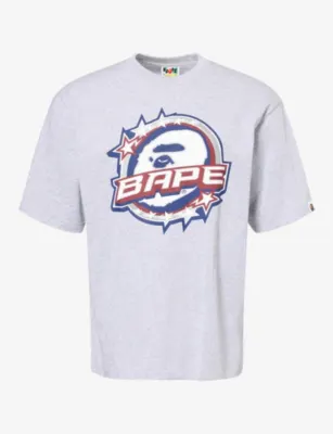 A BATHING APE Twin Sta Logo Relaxed Graphic Cotton-Jersey T-Shirt