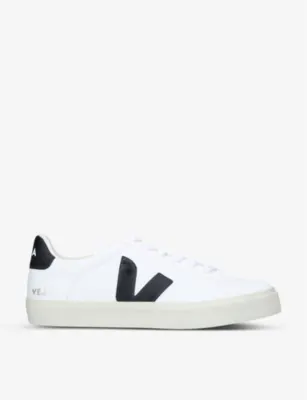 VEJA Men's Campo leather and coated-canvas low-top trainers - 5 in WHITE/BLK – Mens | Trainers | Lace up trainers