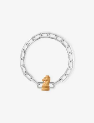 POUBEL Chess Knight Sterling-Silver and Enamel Charm detail 2