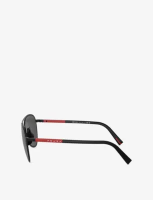 PRADA LINEA ROSSA PS 53ZS Aviator-Frame Metal Sunglasses detail 2