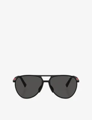 PRADA LINEA ROSSA PS 53ZS Aviator-Frame Metal Sunglasses