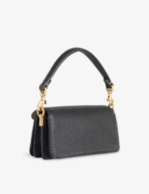 COACH Tabby Leather Bag Charm in BLACK, additional product view 3