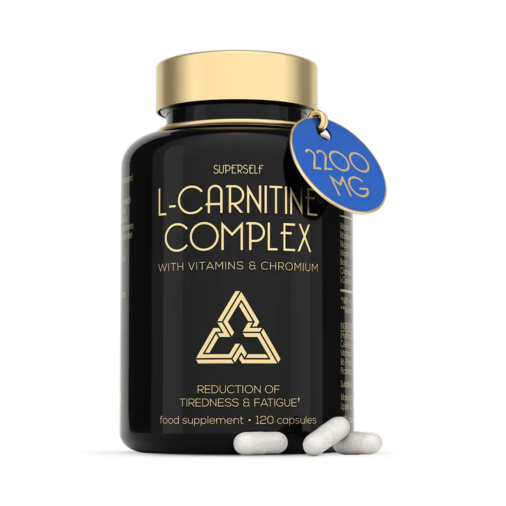 SuperSelf L-Carnitine 2200mg with Vitamins D & B Complex 120 Capsules