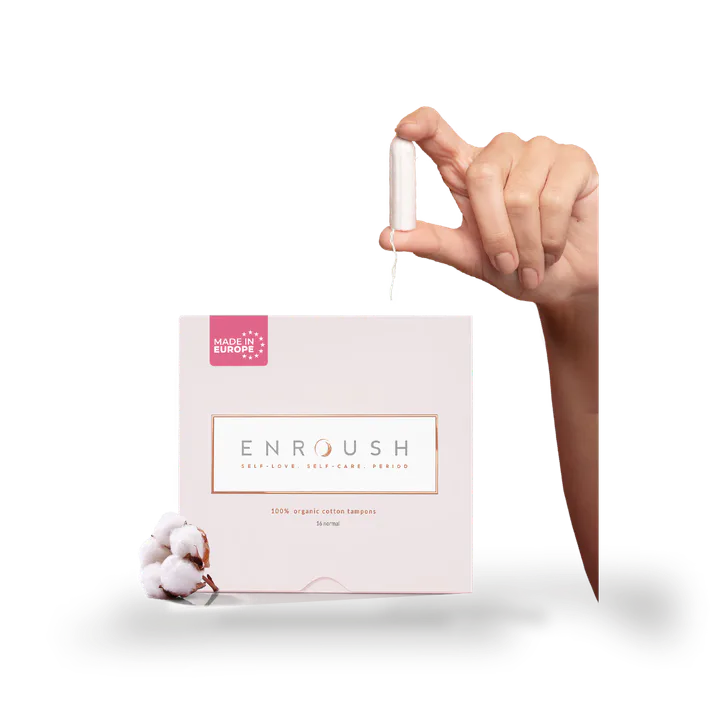 ENROUSH 100% Organic Cotton Tampons – 16 Tampons – Normal