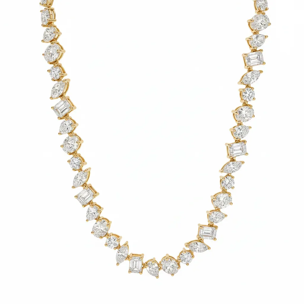 AHMED - MOON JEWELRY Harmony of Shapes Diamond Necklace 71301