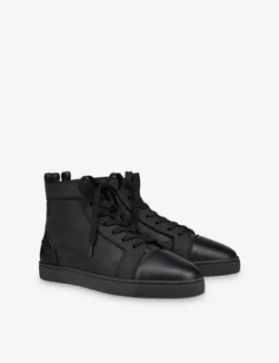 CHRISTIAN LOUBOUTIN Louis Leather Sneakers - EUR 41 / 7 UK MEN in BLACK, additional product view 2