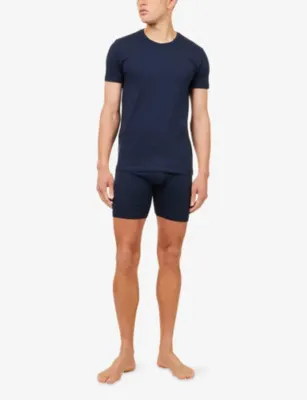 FALKE Daily Comfort Pack of Two Crew-Neck Stretch-Cotton T-Shirts detail 2
