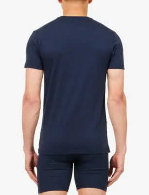 FALKE Daily Comfort Pack of Two Crew-Neck Stretch-Cotton T-Shirts detail 3
