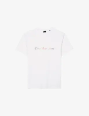 THE KOOPLES Faded Brand-Print Regular-Fit Cotton-Jersey T-Shirt - WHITE