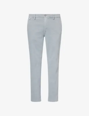 REPLAY Benni Straight-Leg Stretch-Cotton Chinos - Pewter Blue - 32/30
