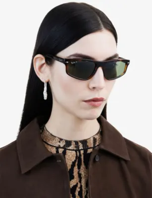RAY-BAN RB2225 Irregular-Frame Tortoiseshell Propionate Sunglasses detail 2