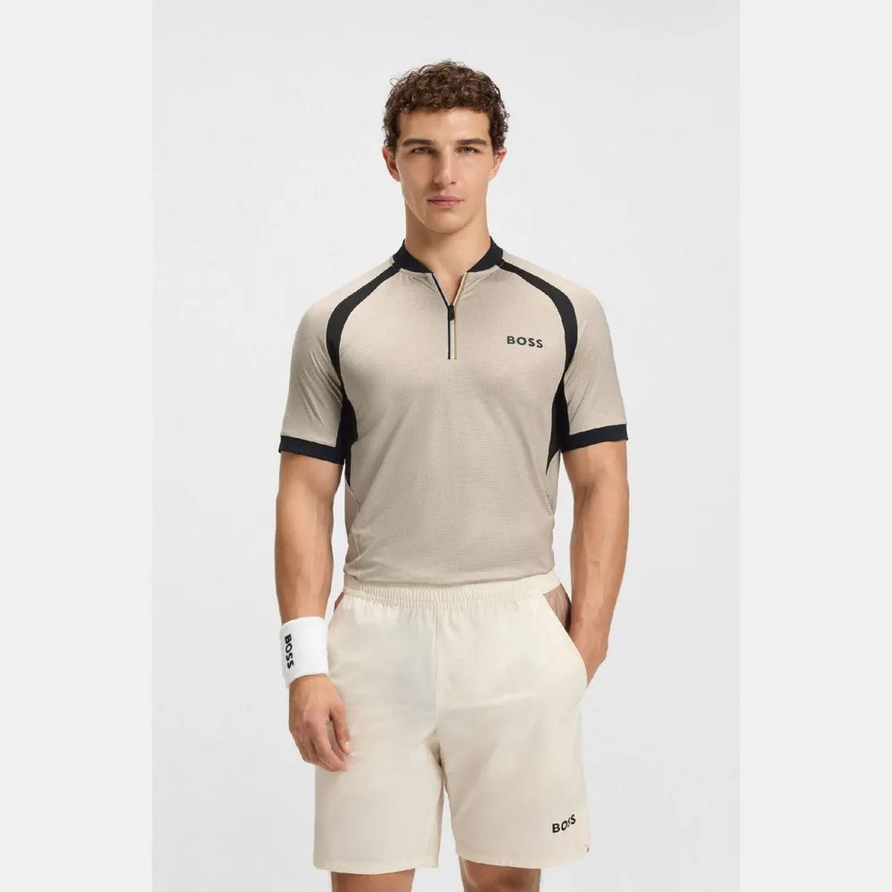 Boss PL_TOC Matchball Zip-Neck Mesh Polo Shirt detail 2