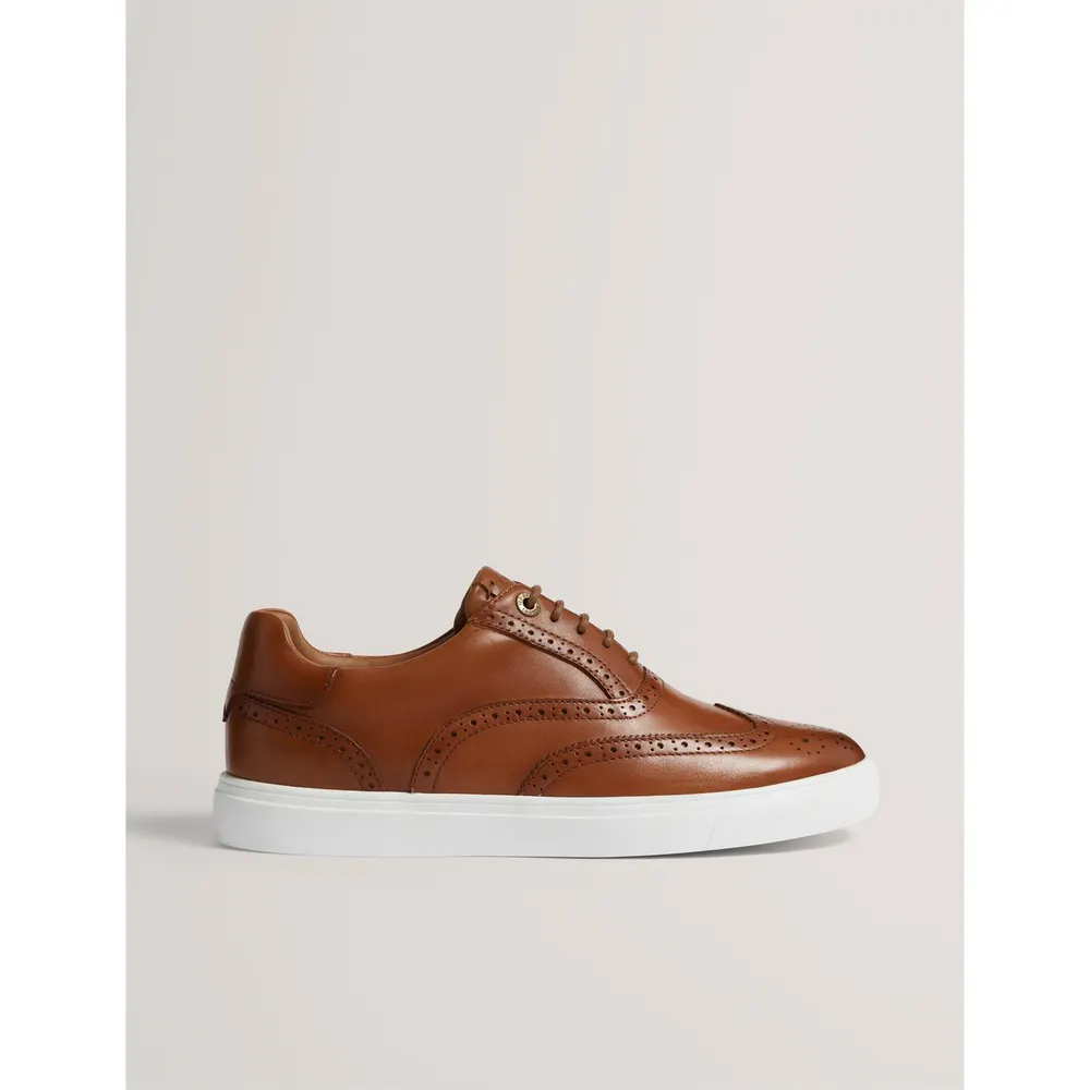 Ted Baker Men's Brogue Leather Platform Trainers in Tan – Footwear