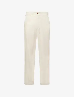 DUNHILL Stretch Tailored Cotton Chino Trousers in STONE – Mens | Trousers & shorts | Chinos