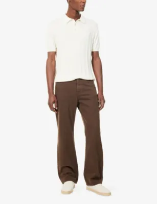 OSCAR JACOBSON Barto Stripe Short-Sleeve Cotton Polo Shirt detail 2