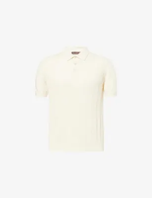 OSCAR JACOBSON Barto Stripe Short-Sleeve Cotton Polo Shirt