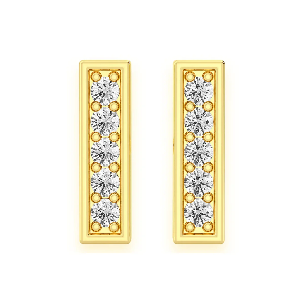 For Him Bar Diamond Studs in Yellow Gold / Natural Diamond – Earring