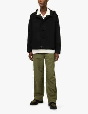 PALMES Hooded Herringbone Cotton Jacket detail 2