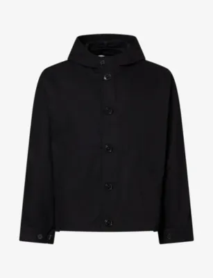 PALMES Hooded Herringbone Cotton Jacket