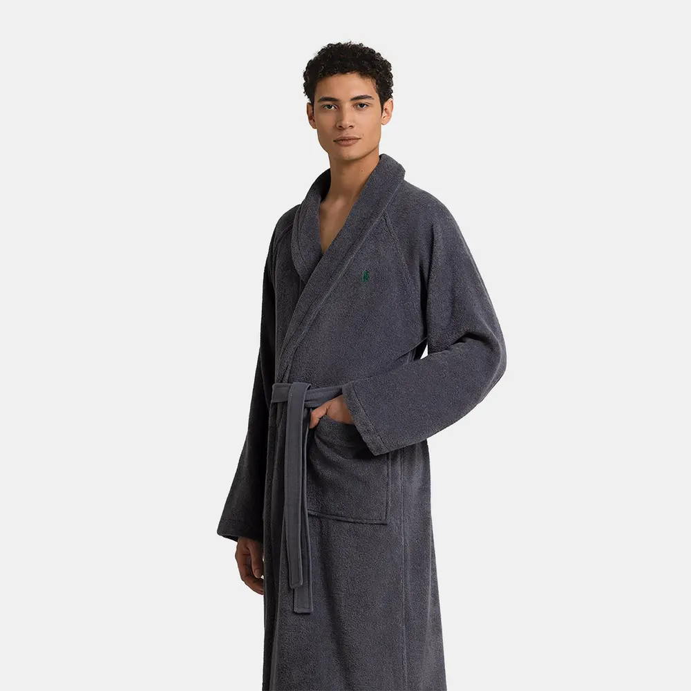Ralph Lauren Home RL Polo Player Robe in Heather09, additional product view 3