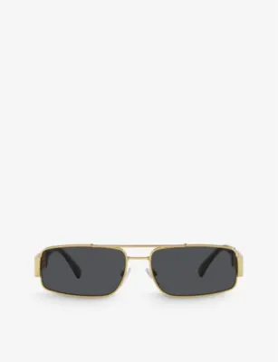 VERSACE VE2257 Greca-hardware rectangle-frame metal sunglasses