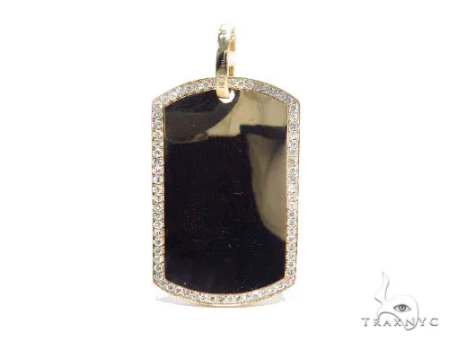 RINA - For Him FACTORY Prong Diamond Dog Tag 42496 in Rose Gold – Pendant
