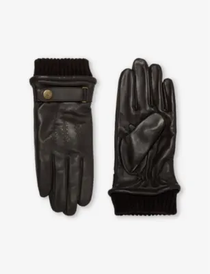 DENTS Touch leather and wool-blend touchscreen gloves - BLACK - S detail 2