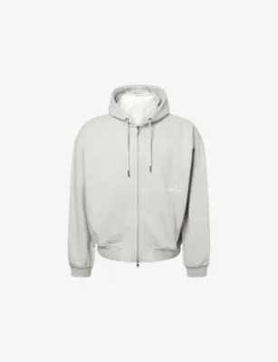 BELIER Embroidered-Logo Relaxed-Fit Cotton-Jersey Hoody