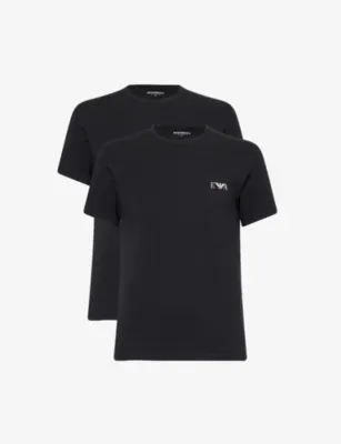 EMPORIO ARMANI Brand Logo-Print Pack Of Two Cotton-Jersey T-Shirts