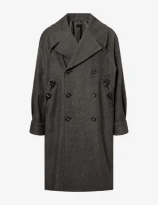 SIMONE ROCHA Slash Double-Breasted Wool-Blend Coat