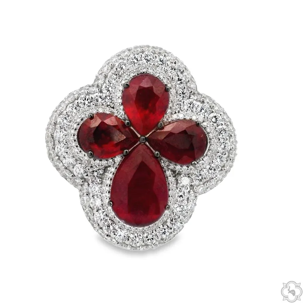 RINA - For Him CUSTOM CVD Inferno Crystals Clover Diamond Ring 70460 in Rose Gold / 10 – Ring