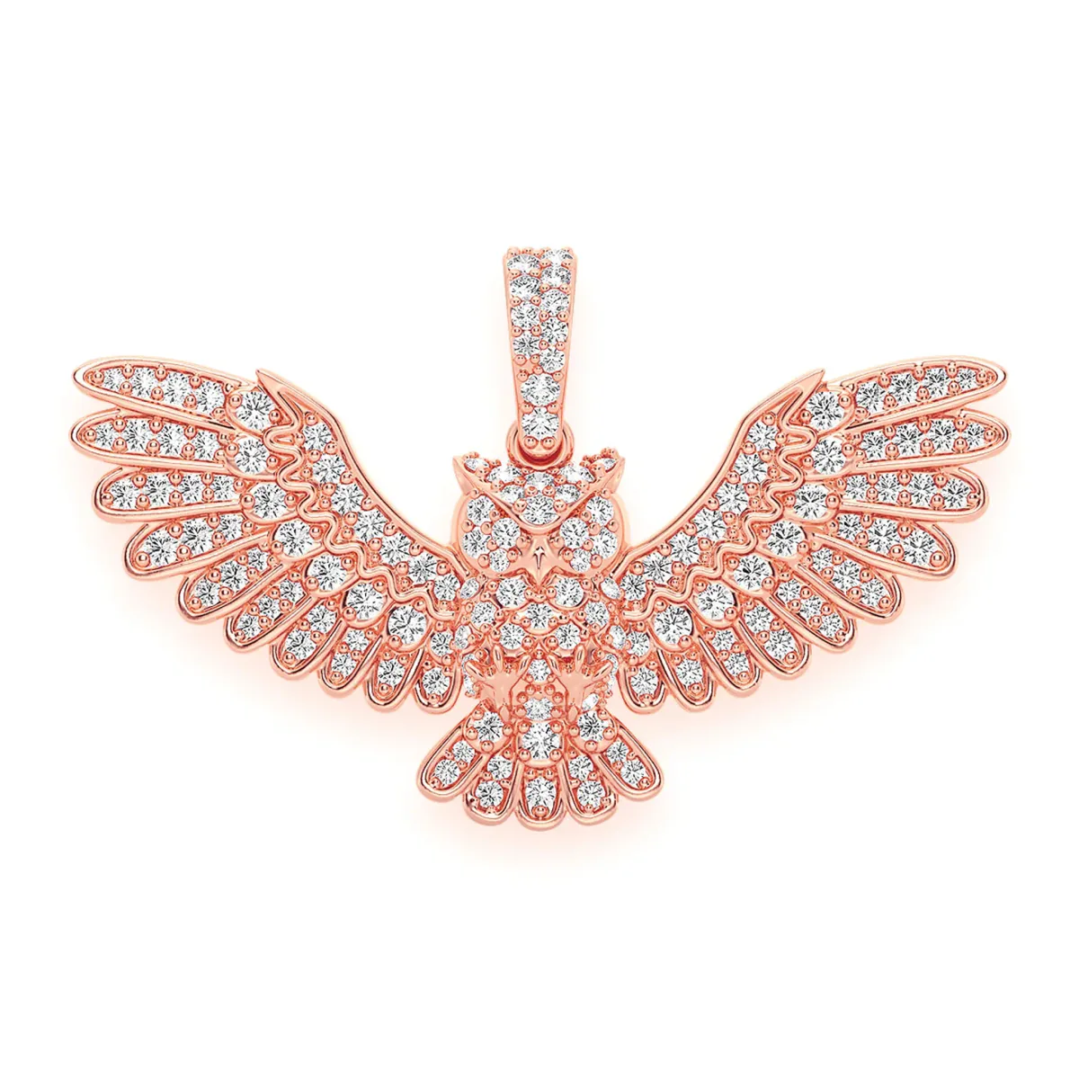 For Him Owl Diamond Pendant in Rose Gold / Natural Diamond – Pendant