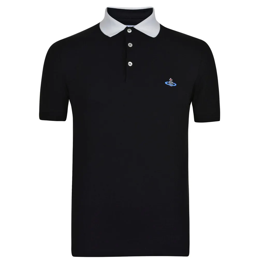 Vivienne Westwood Men's Plain Cotton Contrasting Collar Polo Shirt